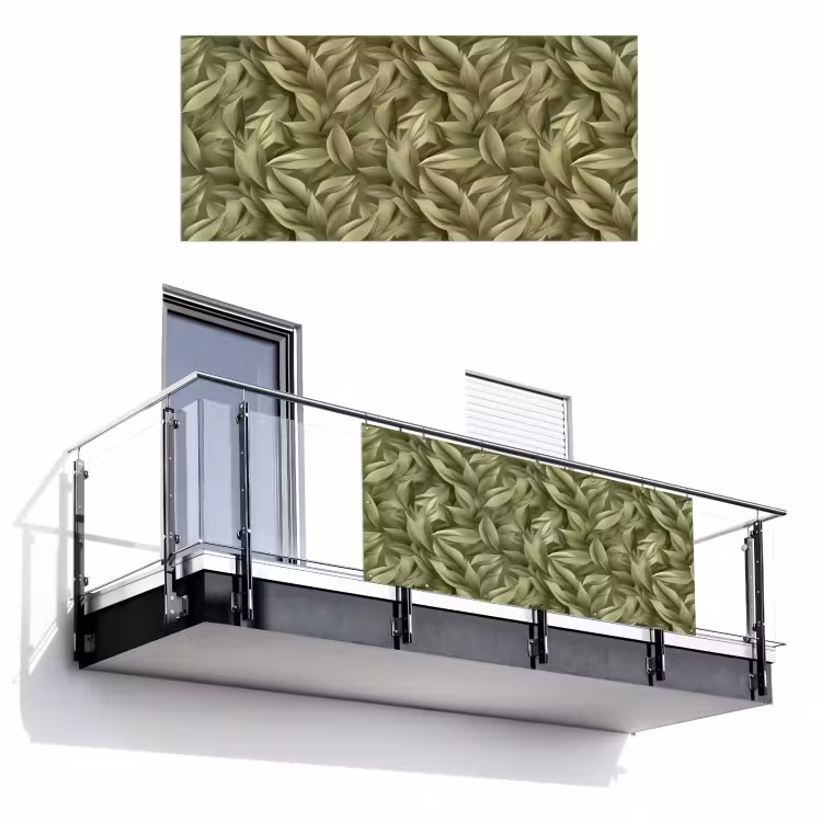 Bladeren - Modern - Groen Balkonbeschermer Duitsland klein 596 -3d