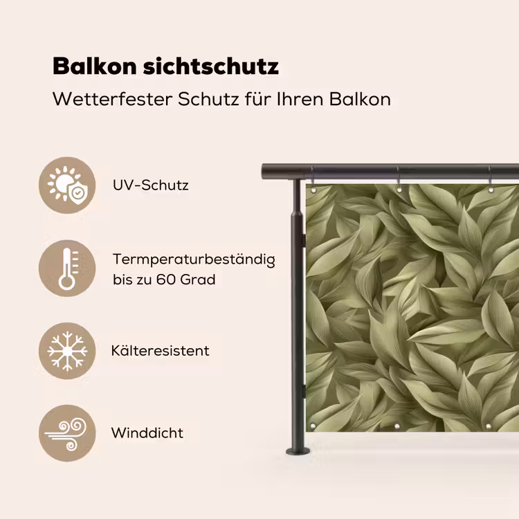 Bladeren - Modern - Groen Balkonbeschermer Duitsland klein 596 -specs