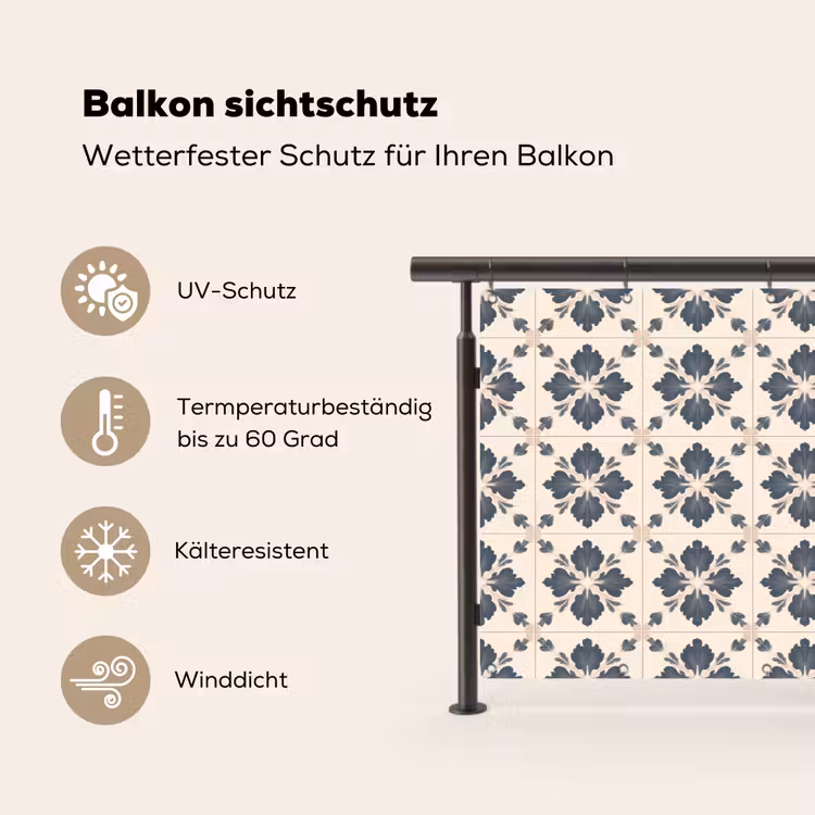 Bladvorm - Klassiek - Kleurrijk Balkonbeschermer Duitsland klein 596 -specs