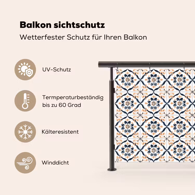 Bladvorm - Patroon - Kleurrijk Balkonbeschermer Duitsland klein 596 -specs