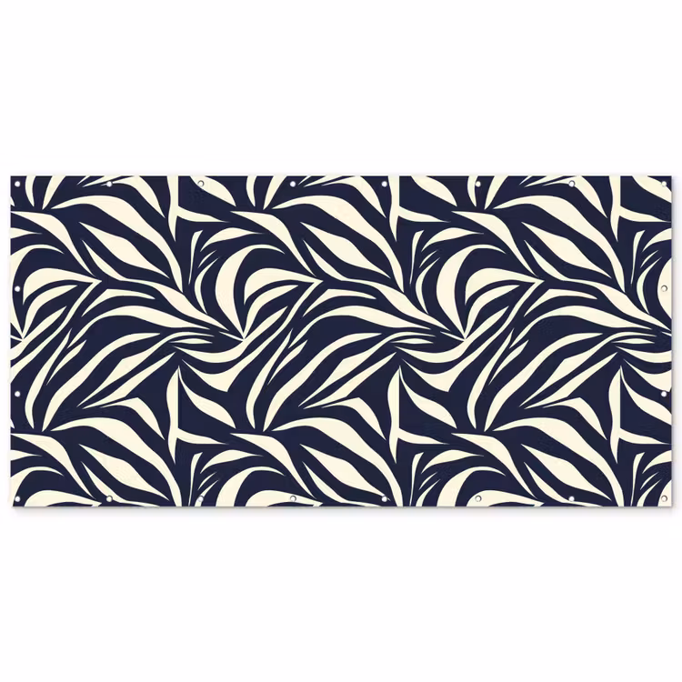 Bladvormen - Blauw - Patroon - Wit Balkonbeschermer Duitsland klein 596 -zz_3d