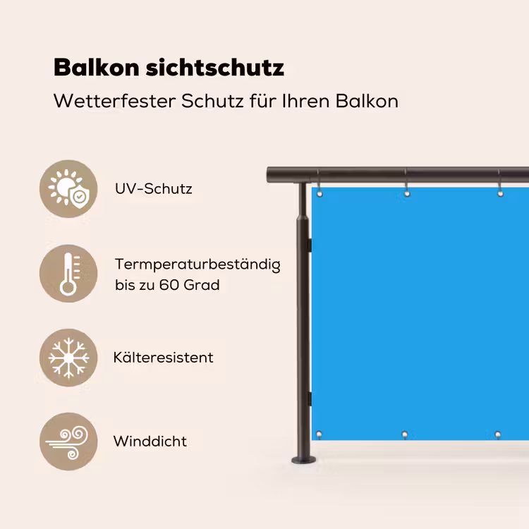Blauw - Licht - Kleuren Balkonbeschermer Duitsland klein 596 -specs