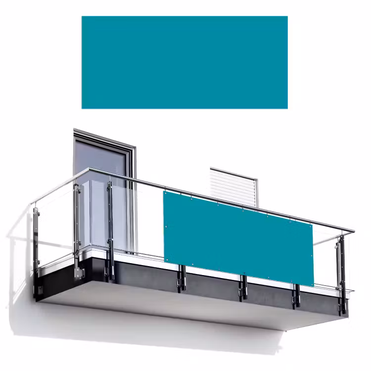 Blauw - Effen kleur Balkonbeschermer Duitsland klein 596 -3d
