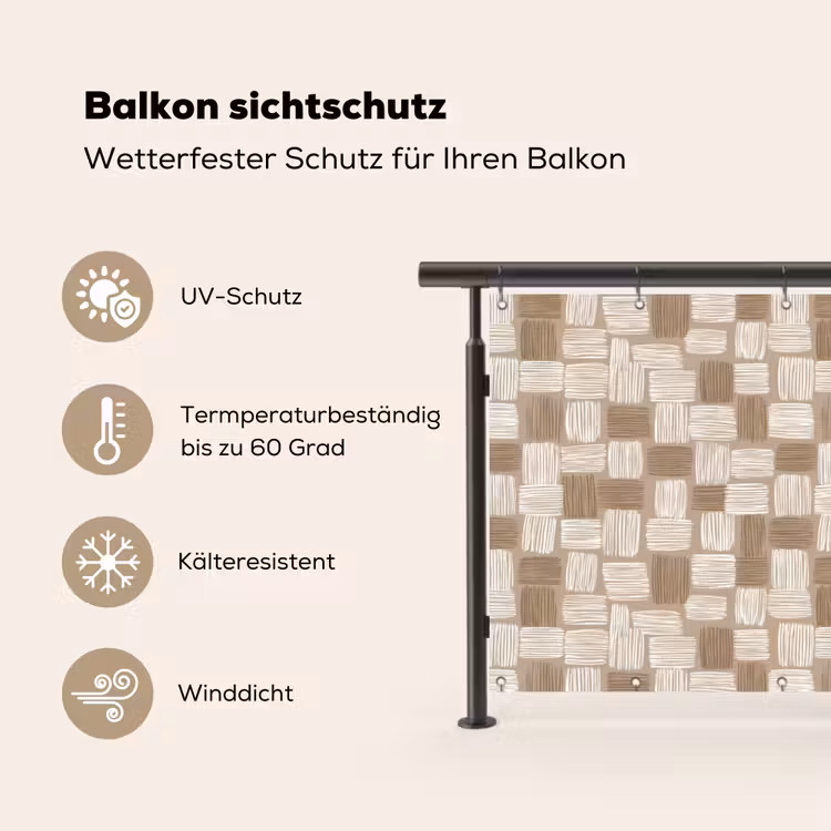 Blok - Patroon - Bruin Balkonbeschermer Duitsland klein 596 -specs