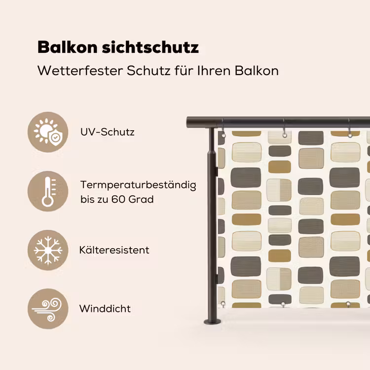Blokken - Vintage - Grijs Balkonbeschermer Duitsland klein 596 -specs