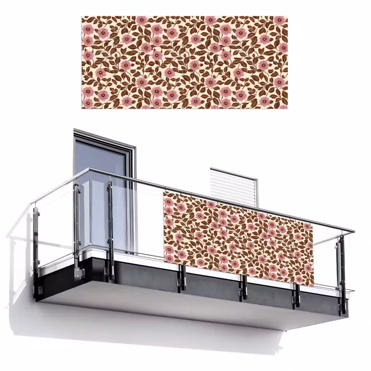 Bloemen - Bladeren - Kleurrijk Balkonbeschermer Duitsland klein 596 -3d