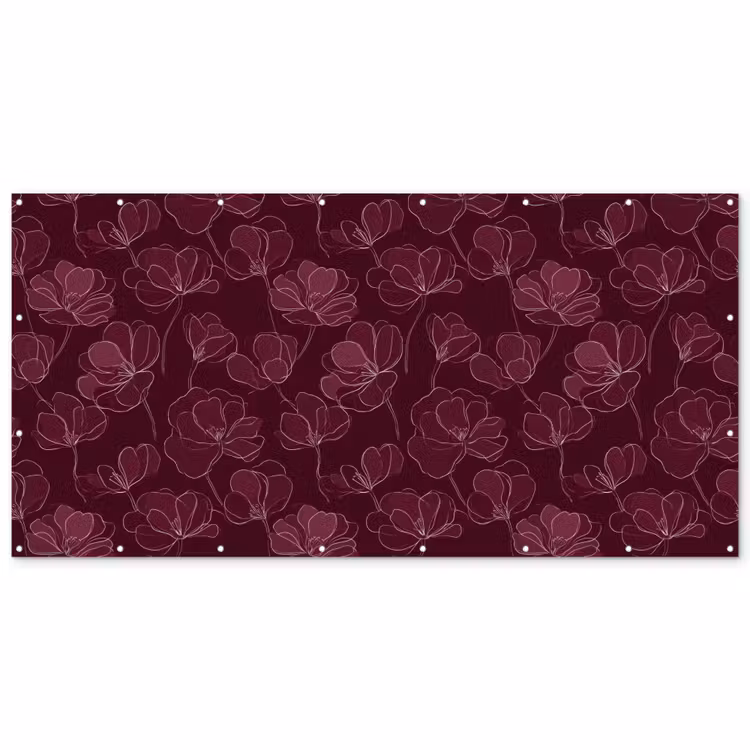 Bloemen - Patroon - Bordeauxrood Balkonbeschermer Duitsland klein 596 -zz_3d