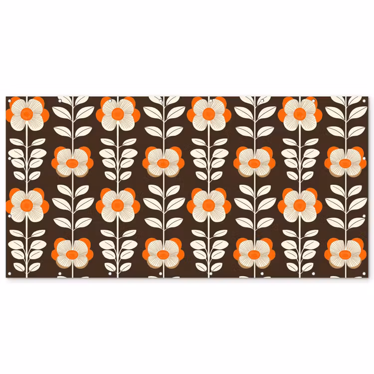 Bloemen - Retro - Bruin Balkonbeschermer Duitsland klein 596 -zz_3d