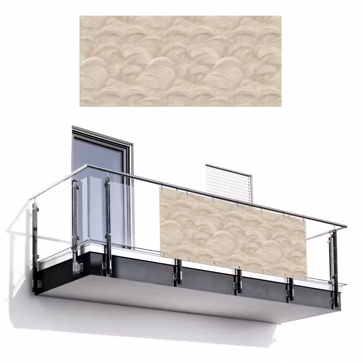 Bogen - Patroon - Beige Balkonbeschermer Duitsland klein 596 -3d