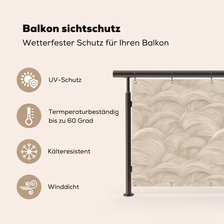 Bogen - Patroon - Beige Balkonbeschermer Duitsland klein 596 -specs