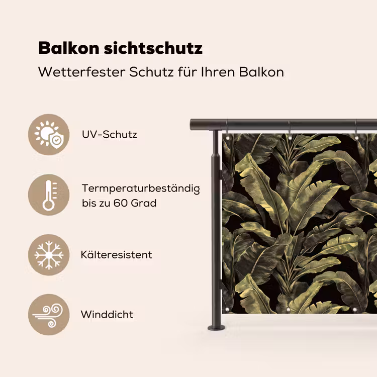 Botanisch - Bladeren - Groen Balkonbeschermer Duitsland klein 596 -specs