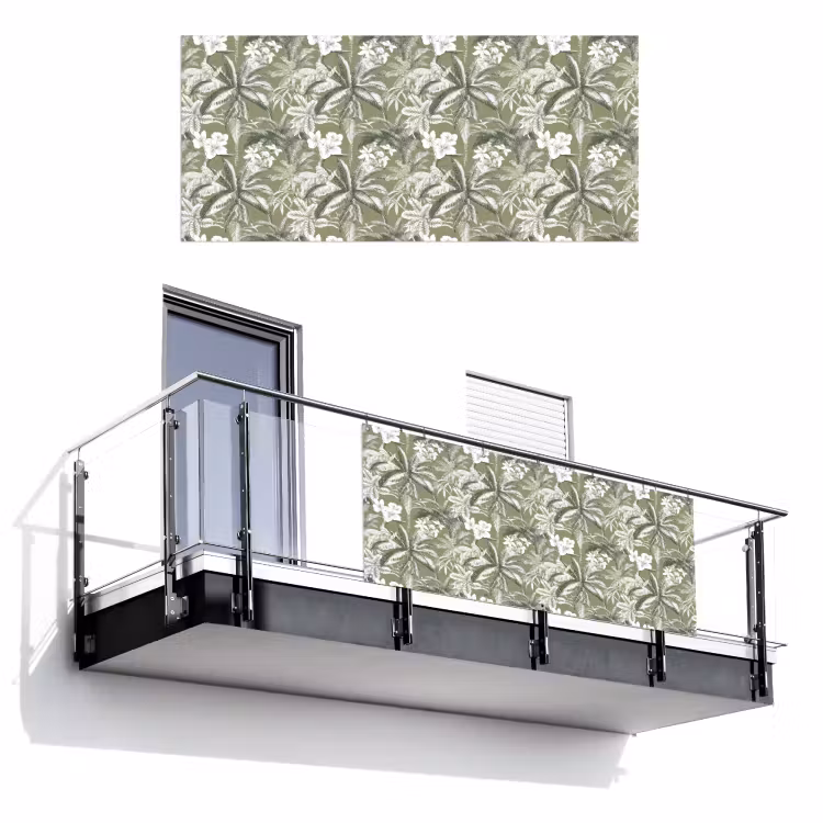 Botanisch - Bloemen - Groen Balkonbeschermer Duitsland klein 596 -3d