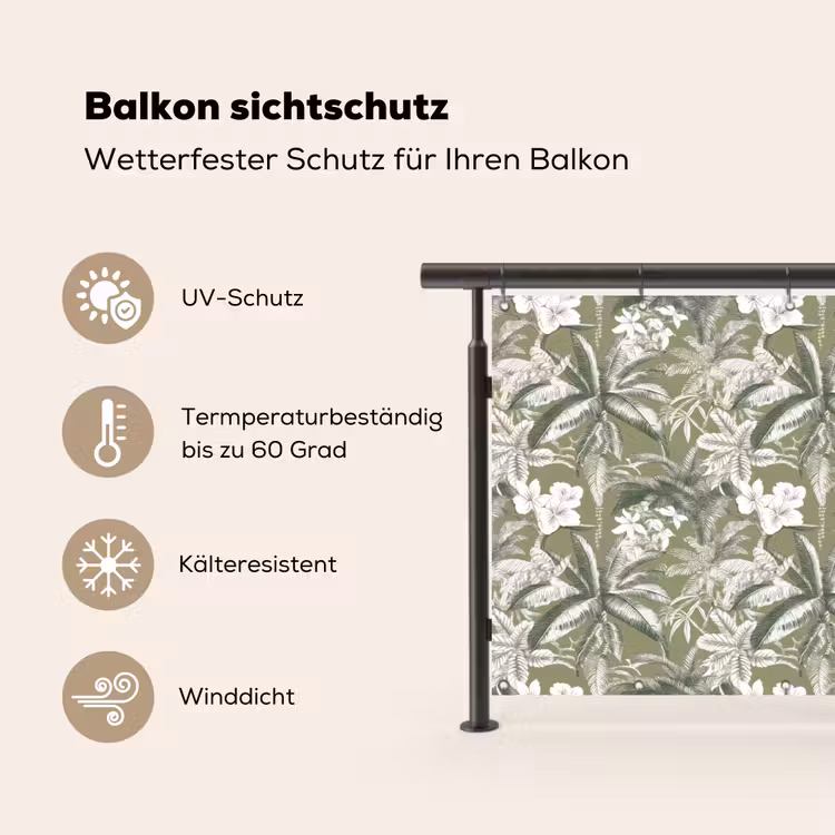 Botanisch - Bloemen - Groen Balkonbeschermer Duitsland klein 596 -specs