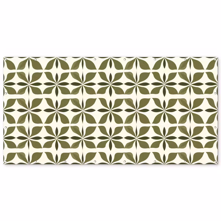 Botanisch - Retro - Groen Balkonbeschermer Duitsland klein 596 -zz_3d