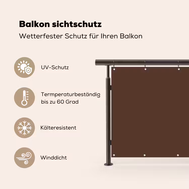 Bruin - Donker - Kleuren Balkonbeschermer Duitsland klein 596 -specs