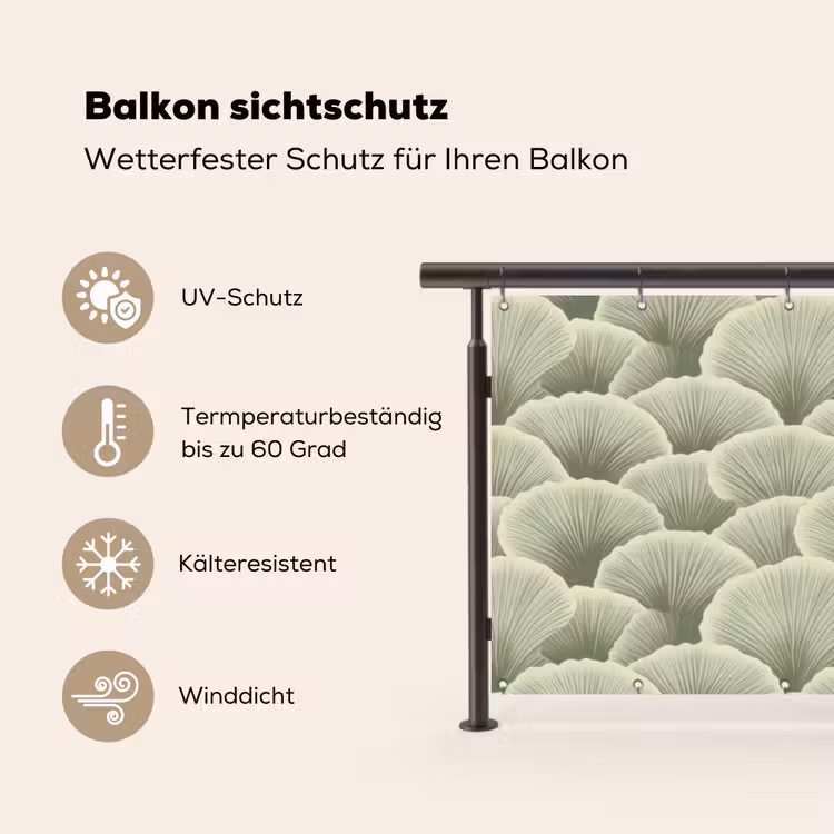 Waaier - Blad - Groen Balkonbeschermer Duitsland klein 596 -specs