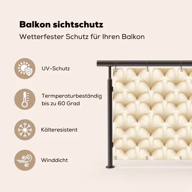 Waaier - Motief -  Goud Balkonbeschermer Duitsland klein 596 -specs