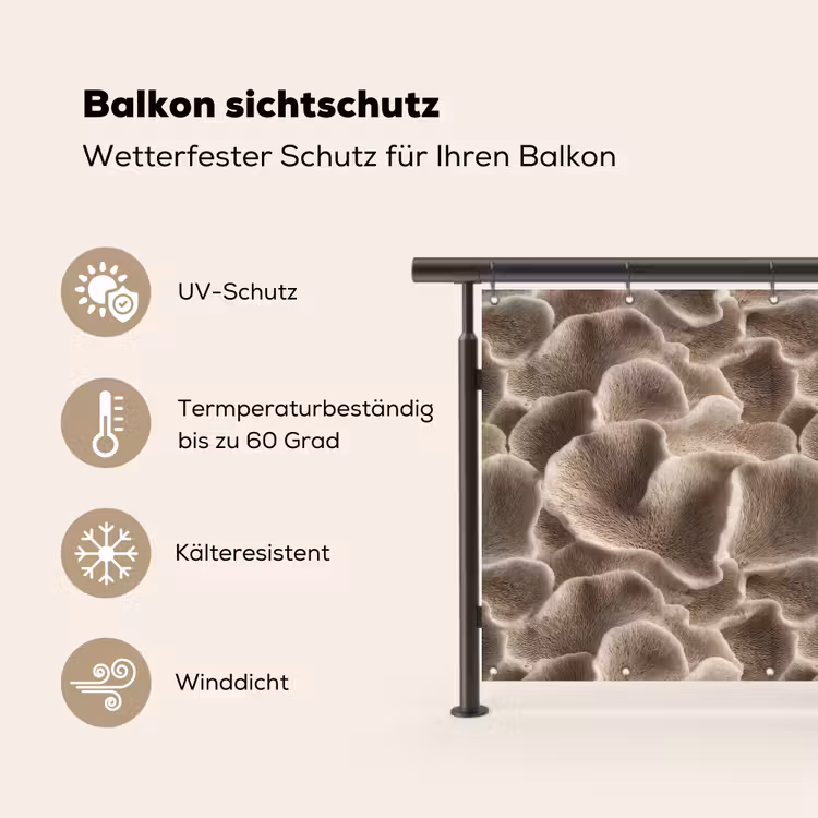 Waaiervorm - Beige - Vezel textuur Balkonbeschermer Duitsland klein 596 -specs