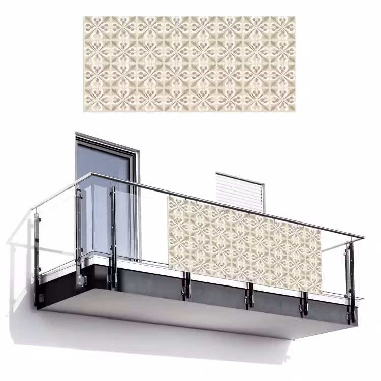 Tegel - Motief - Beige Balkonbeschermer Duitsland klein 596 -3d