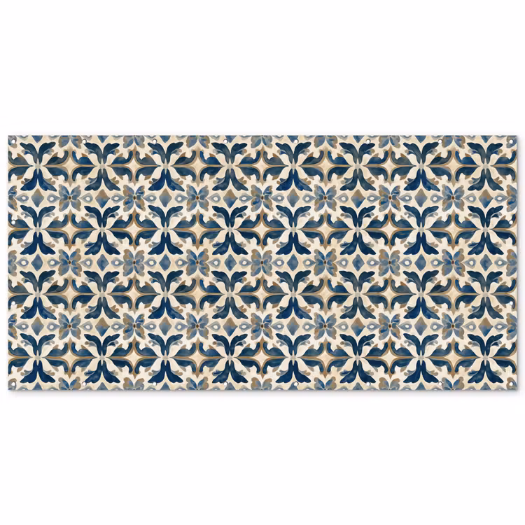 Tegel - Patroon - Blauw - Beige Balkonbeschermer Duitsland klein 596 -zz_3d