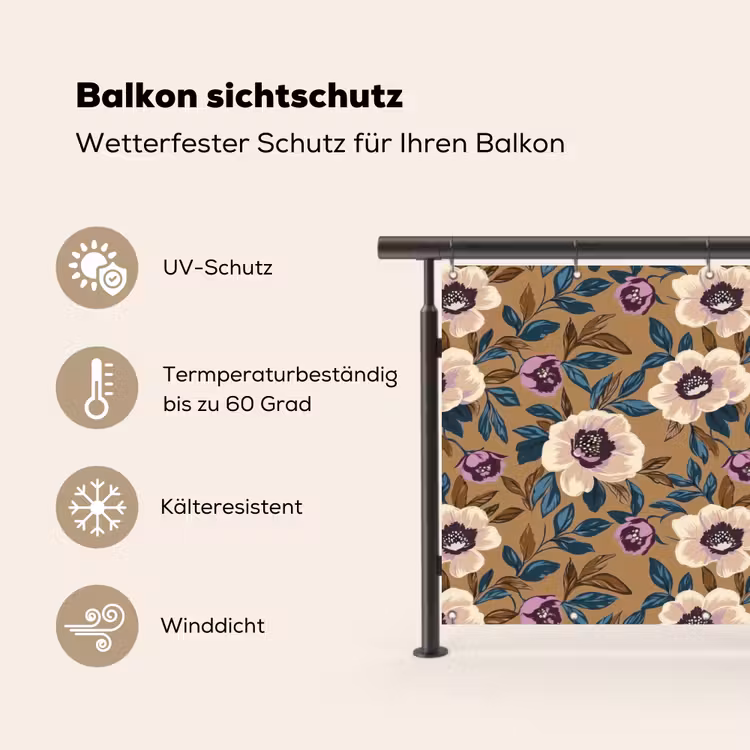 Floraal - Stilleven - Kleurrijk Balkonbeschermer Duitsland klein 596 -specs