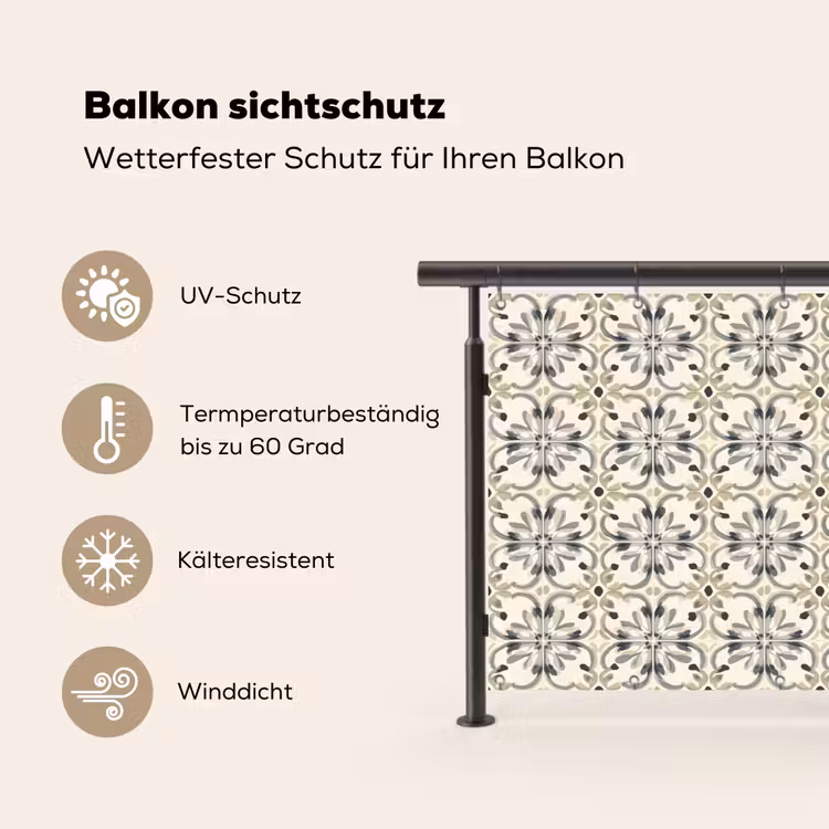 Floraal - Patroon - Kleurrijk Balkonbeschermer Duitsland klein 596 -specs