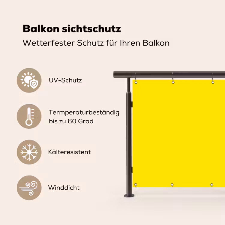Geel - Citroen - Neon - Kleuren Balkonbeschermer Duitsland klein 596 -specs