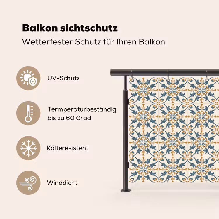 Patroon - Klassiek - Kleurrijk Balkonbeschermer Duitsland klein 596 -specs