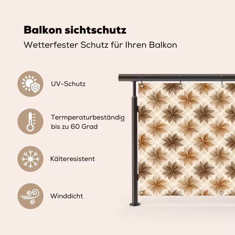 Geografisch - Patroon - Bruin Balkonbeschermer Duitsland klein 596 -specs