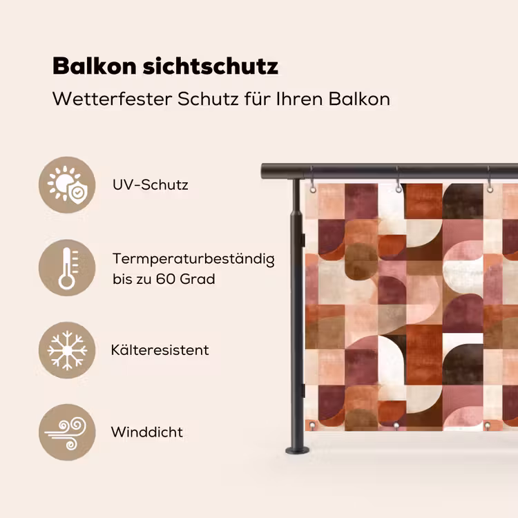 Geometrie - Modern - Retro Balkonbeschermer Duitsland klein 596 -specs