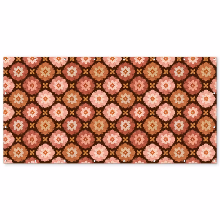 Geometrisch - Bloemen - Kleurrijk Balkonbeschermer Duitsland klein 596 -zz_3d