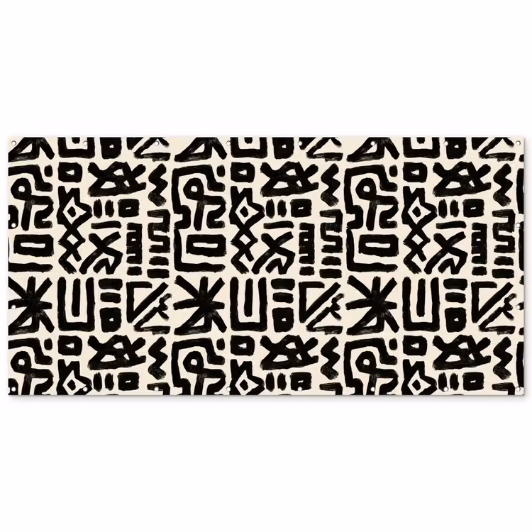 Geometrisch - Figuren - Zwart Balkonbeschermer Duitsland klein 596 -zz_3d