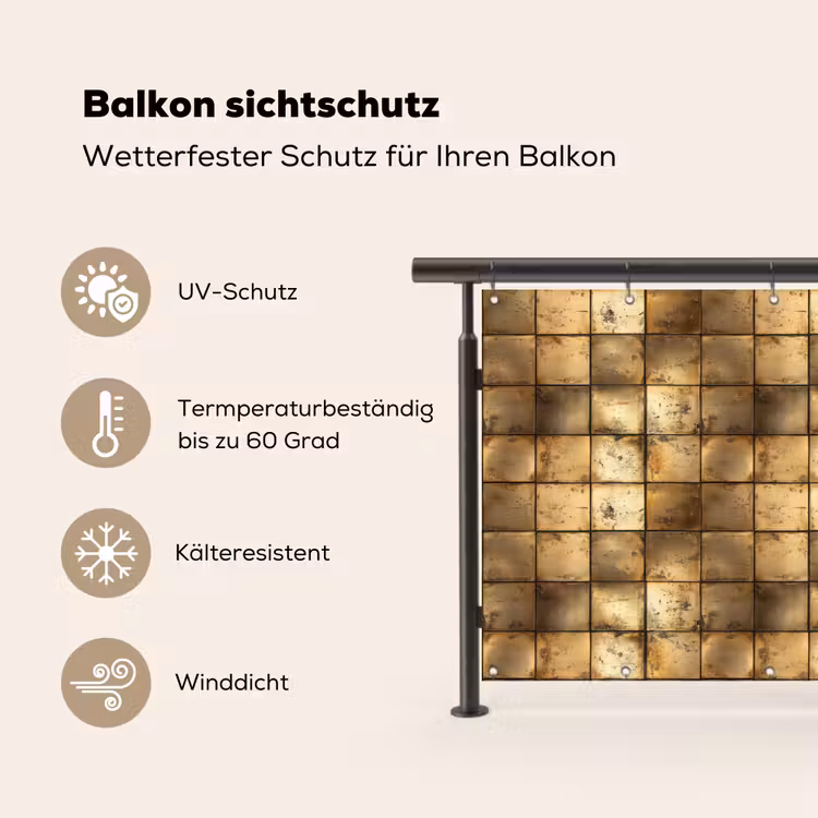 Geometrisch - Tegels - Goud Balkonbeschermer Duitsland klein 596 -specs