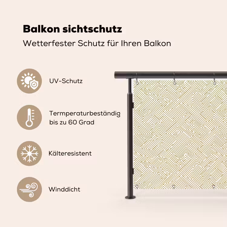 Geometrisch - Lijnen - Groen Balkonbeschermer Duitsland klein 596 -specs