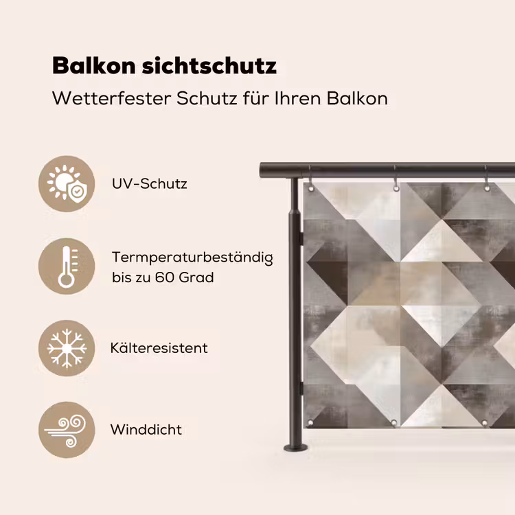 Geometrisch - Motief - Aardetinten Balkonbeschermer Duitsland klein 596 -specs