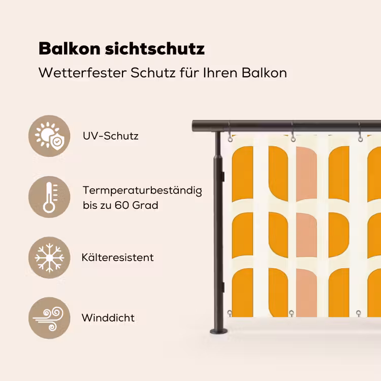 Geometrisch - Patroon - Geel - Roze Balkonbeschermer Duitsland klein 596 -specs