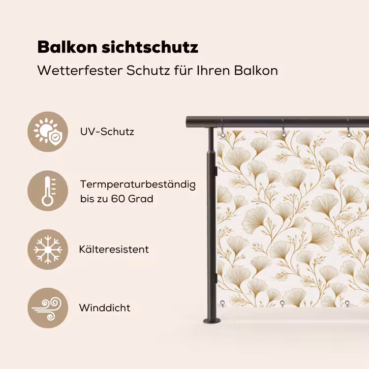 Ginkgo - Takken - Goud Balkonbeschermer Duitsland klein 596 -specs