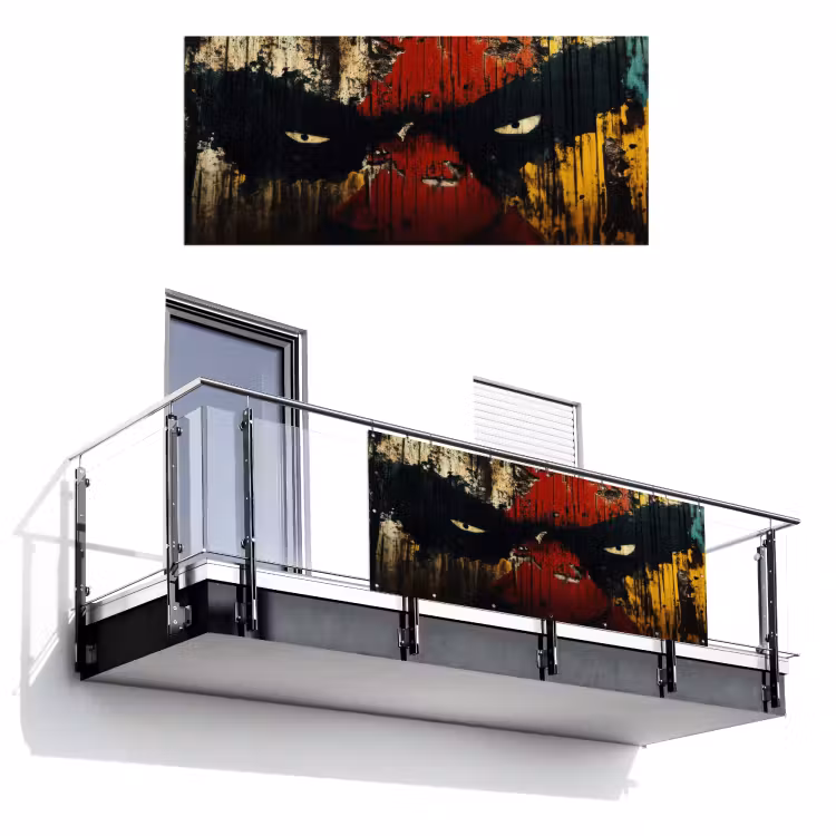 Graffiti - Ogen - Abstract Balkonbeschermer Duitsland klein -3d
