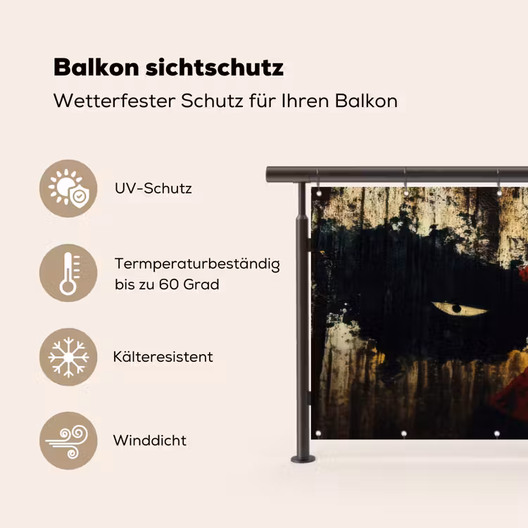 Graffiti - Ogen - Abstract Balkonbeschermer Duitsland klein -specs