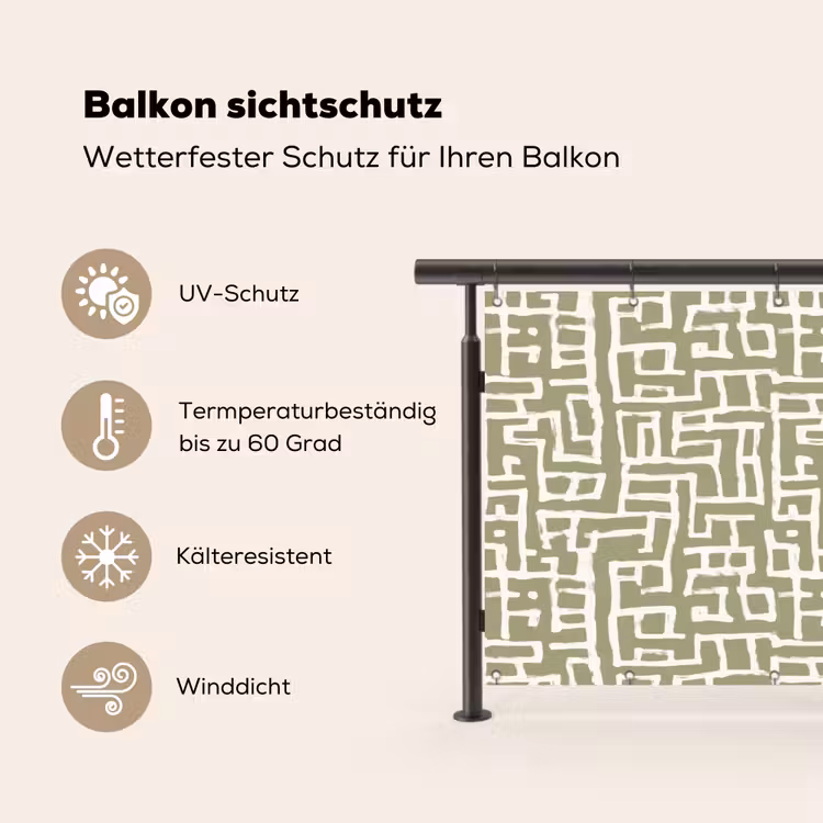 Grafisch - Patroon - Groen Balkonbeschermer Duitsland klein 596 -specs