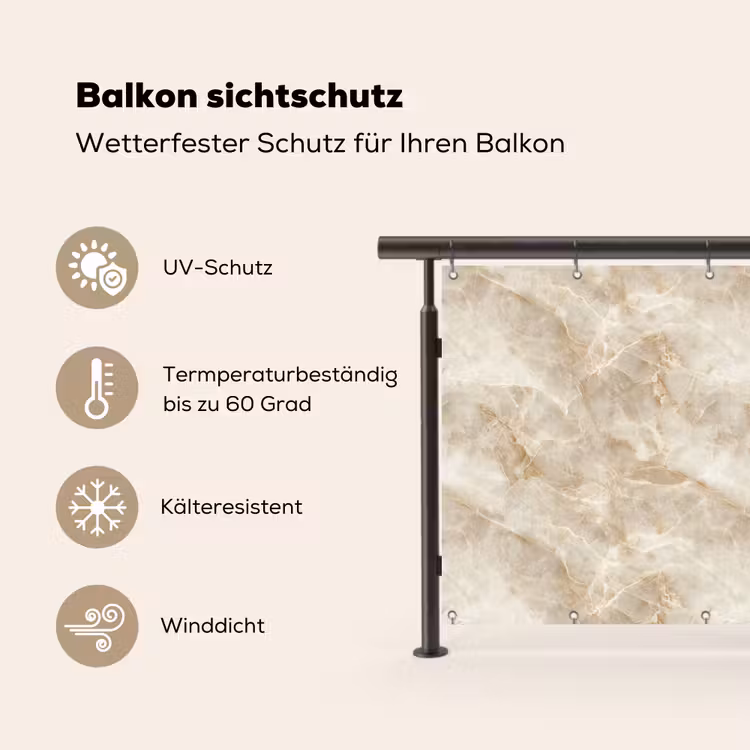 Lichtbeige - Onyx - Subtiel Balkonbeschermer Duitsland klein 596 -specs