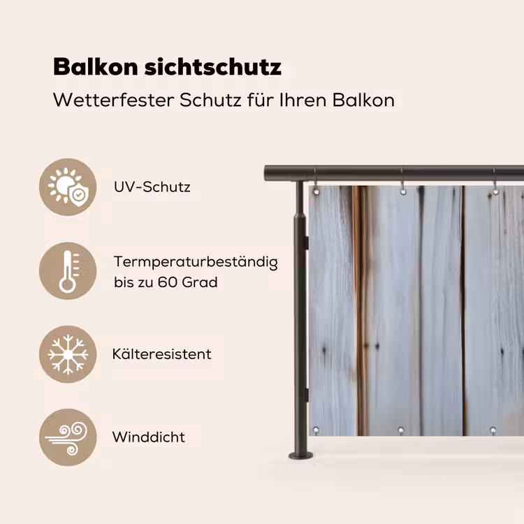 Hout - Planken - Verweerd Balkonbeschermer Duitsland klein -specs