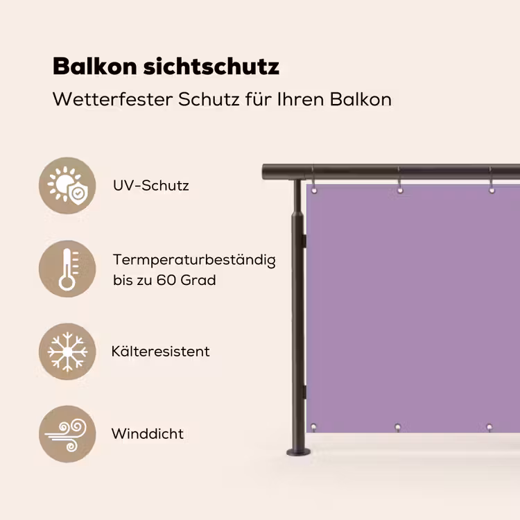 Interieur - Paars - Kleuren - Paarse - Kleur - Effen Balkonbeschermer Duitsland klein 596 -specs