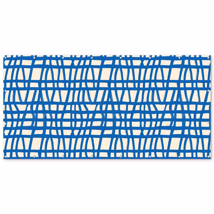 Ruitpatroon - Blauw - Crème Balkonbeschermer Duitsland klein 596 -zz_3d