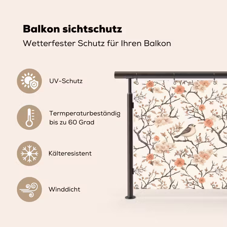 Kersenbloesem - Mus - Roze Balkonbeschermer Duitsland klein 596 -specs