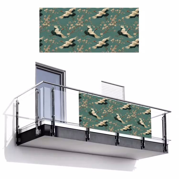 Kersenbloesem - Kraamvogels - Groen Balkonbeschermer Duitsland klein 596 -3d