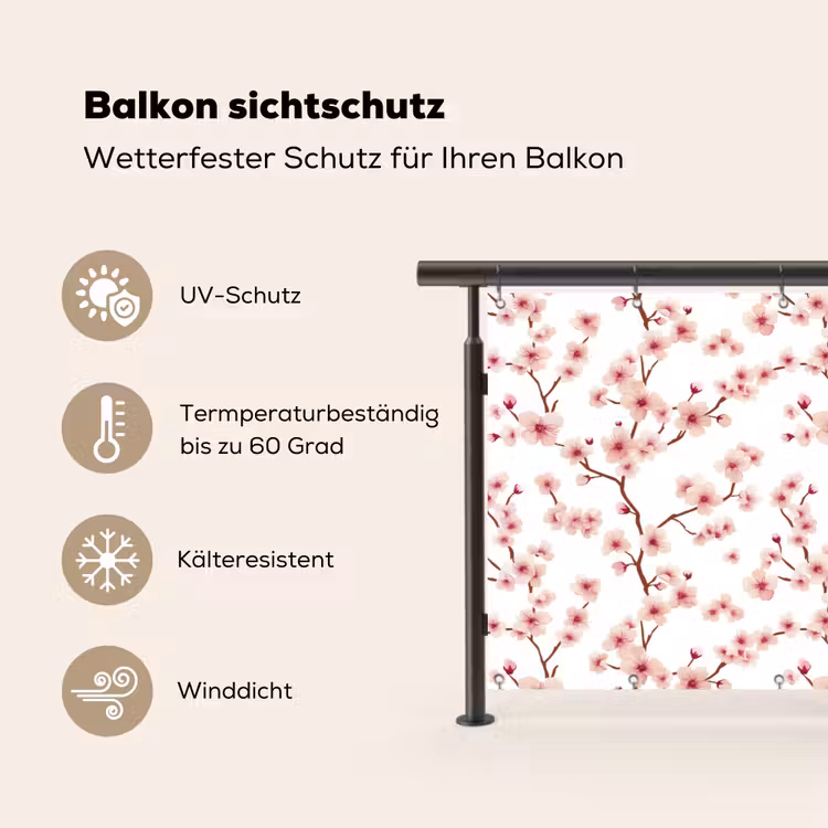 Kersenbloesem - Takken - Roze Balkonbeschermer Duitsland klein 596 -specs