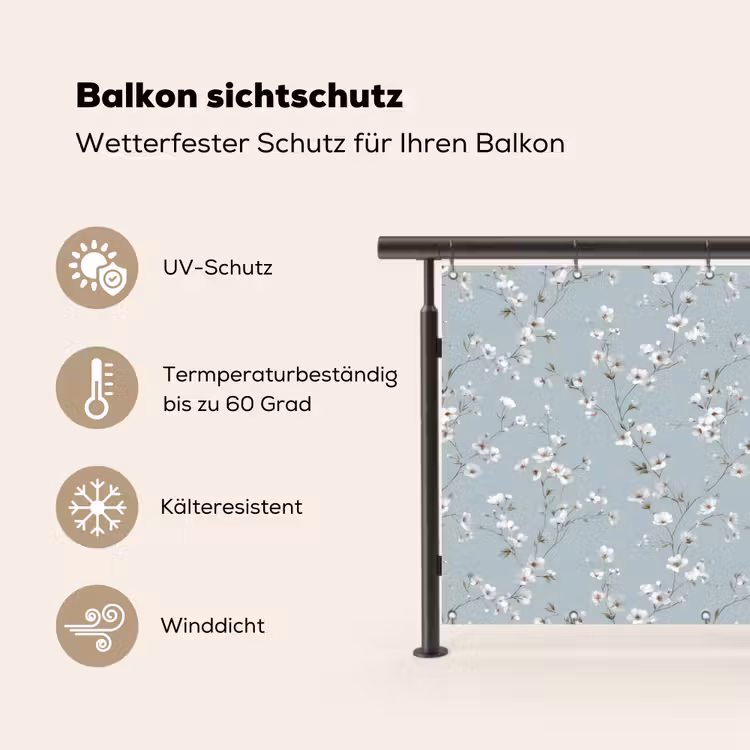 Klassiek - Bloemen - Blauw Balkonbeschermer Duitsland klein 596 -specs