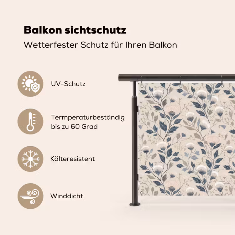 Klassiek - Botanisch - Kleurrijk Balkonbeschermer Duitsland klein 596 -specs