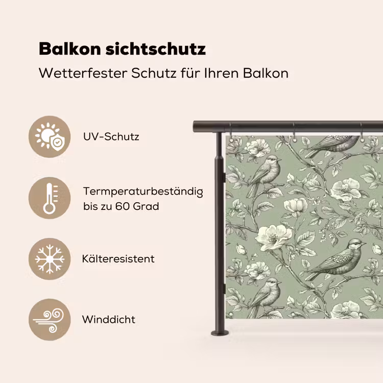 Klassiek - Botanisch - Groen Balkonbeschermer Duitsland klein 596 -specs